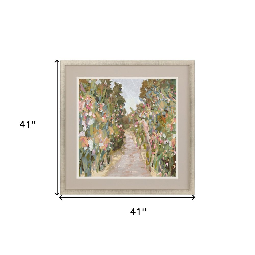 Garden Delight Path Gold Framed Print Wall Art