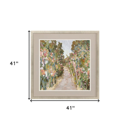 Garden Delight Path Gold Framed Print Wall Art