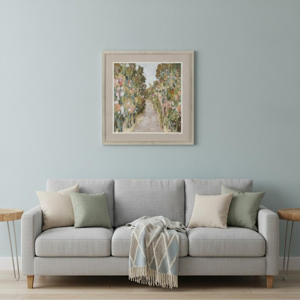 Garden Delight Path Gold Framed Print Wall Art