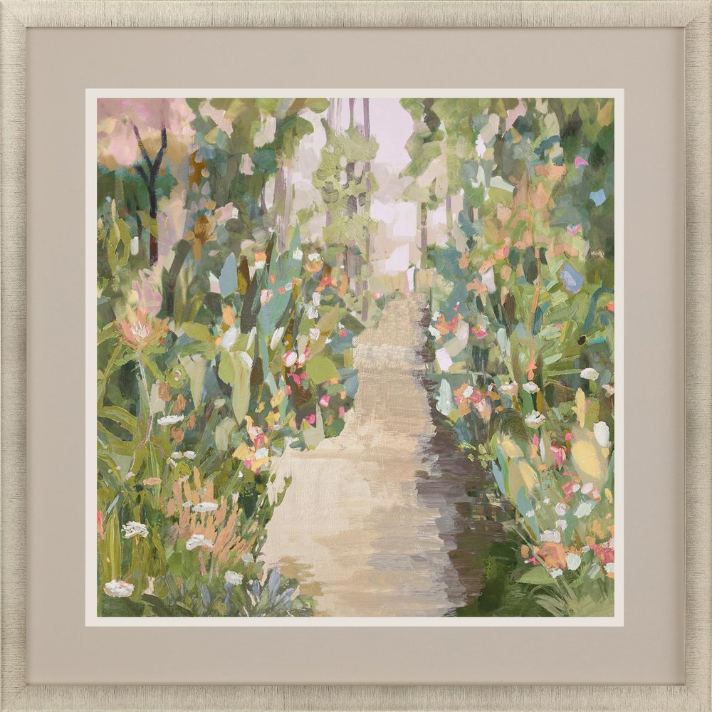 Garden Delight Lane Gold Framed Print Wall Art — view 1