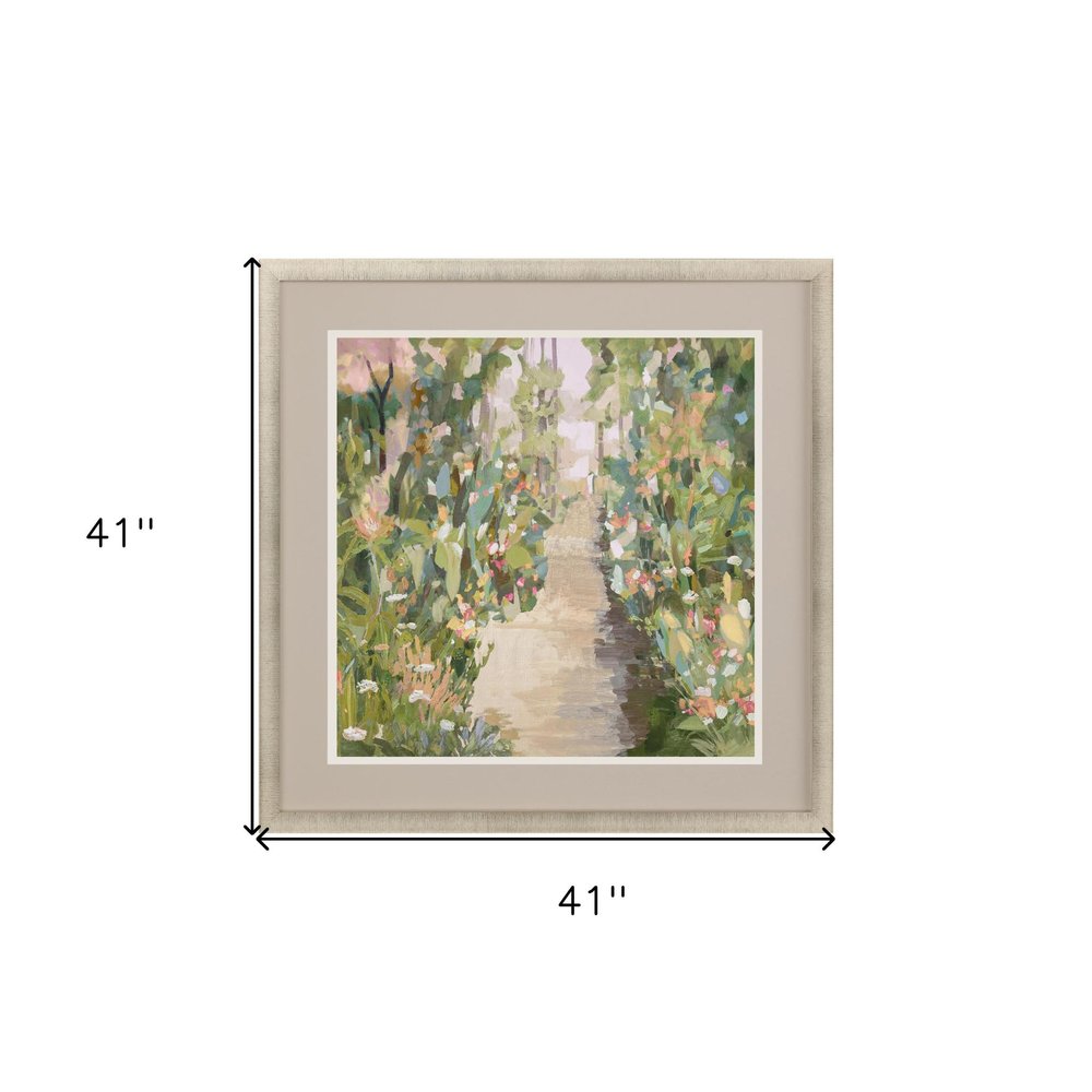 Garden Delight Lane Gold Framed Print Wall Art — view 4