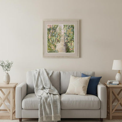 Garden Delight Lane Gold Framed Print Wall Art