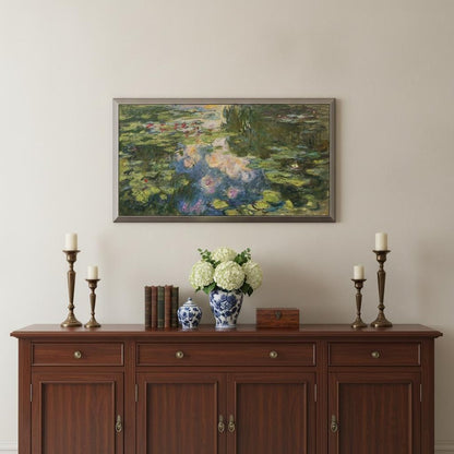 La Bassin aux Nympheas Silver Framed Print Wall Art
