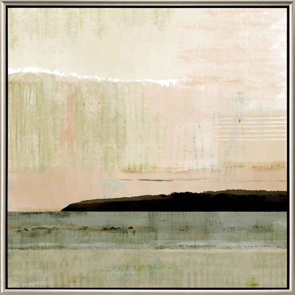 Blush Horizon I Silver Floater Frame Print Wall Art