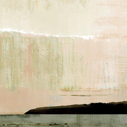 Blush Horizon I Silver Floater Frame Print Wall Art