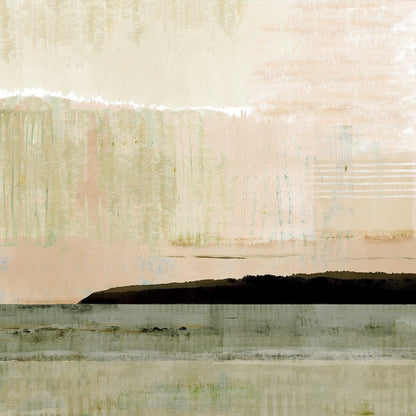 Blush Horizon I Silver Floater Frame Print Wall Art