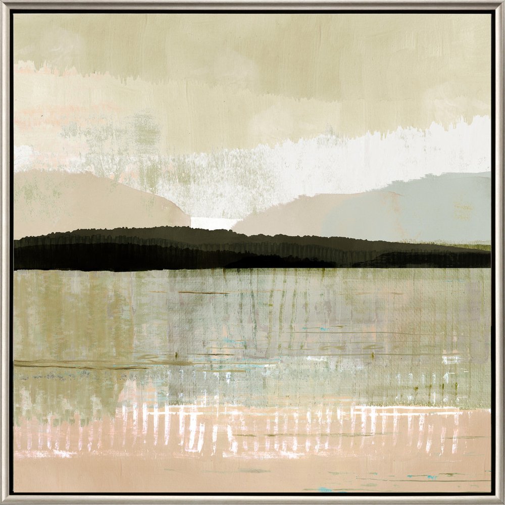 Blush Horizon II Silver Floater Frame Print Wall Art