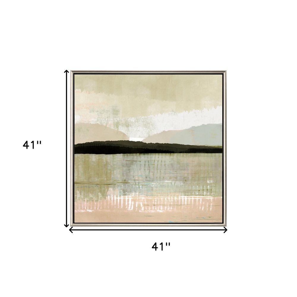 Blush Horizon II Silver Floater Frame Print Wall Art