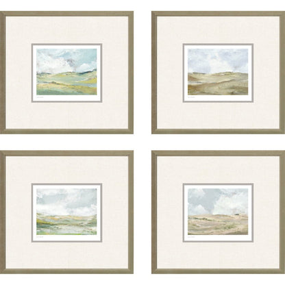 Set Of Four Afternoon Gold Framed Print Wall Art