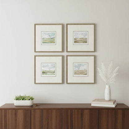 Set Of Four Afternoon Gold Framed Print Wall Art