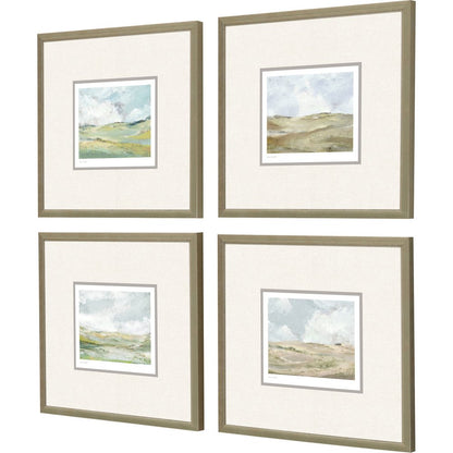 Set Of Four Afternoon Gold Framed Print Wall Art