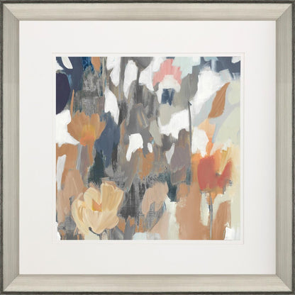 Corner Flower Stand II Silver Framed Print Wall Art
