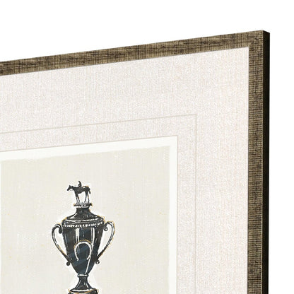 Set Of Four Equestrian Gold Framed Print Wall Art