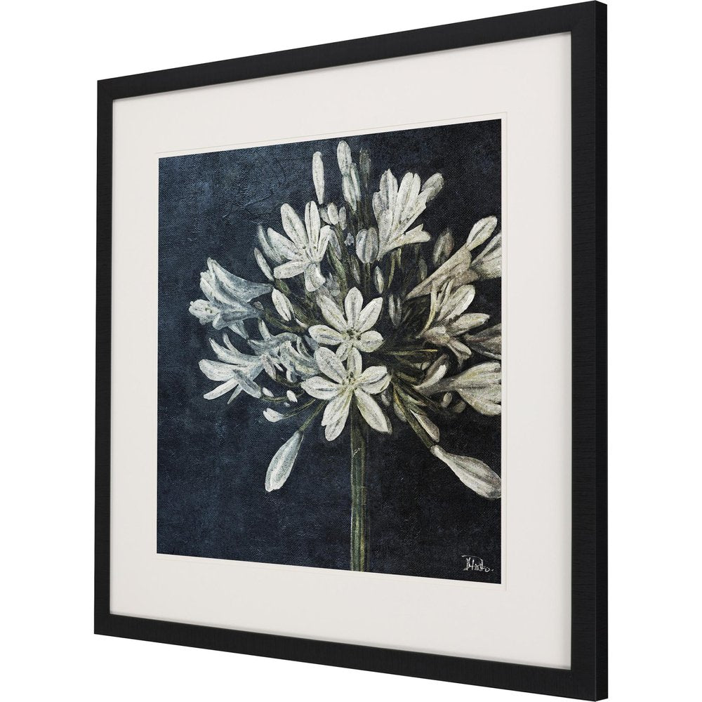 Midnight Lilies I Black Framed Print Wall Art