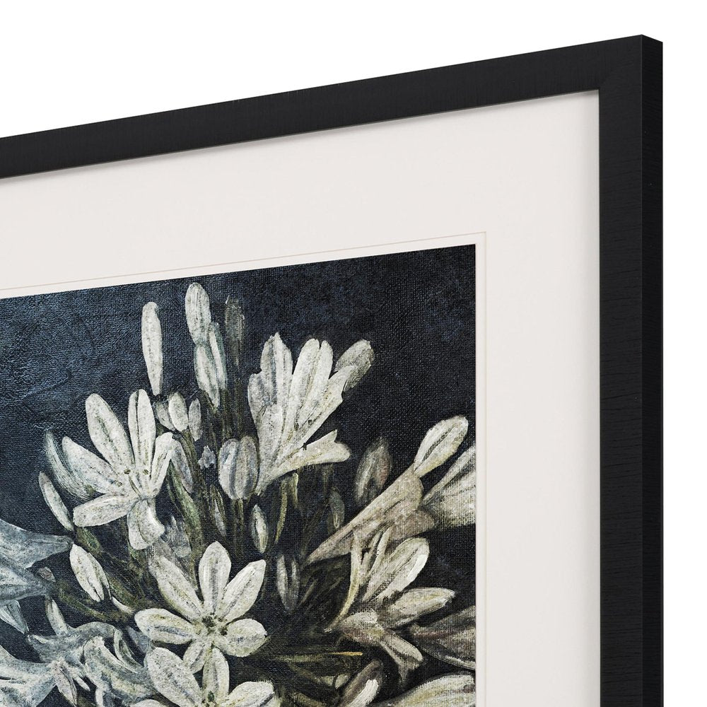 Midnight Lilies I Black Framed Print Wall Art