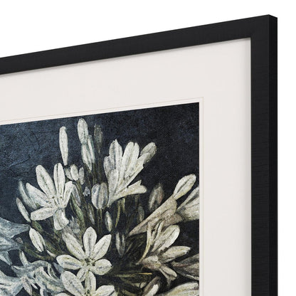Midnight Lilies I Black Framed Print Wall Art