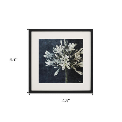 Midnight Lilies I Black Framed Print Wall Art
