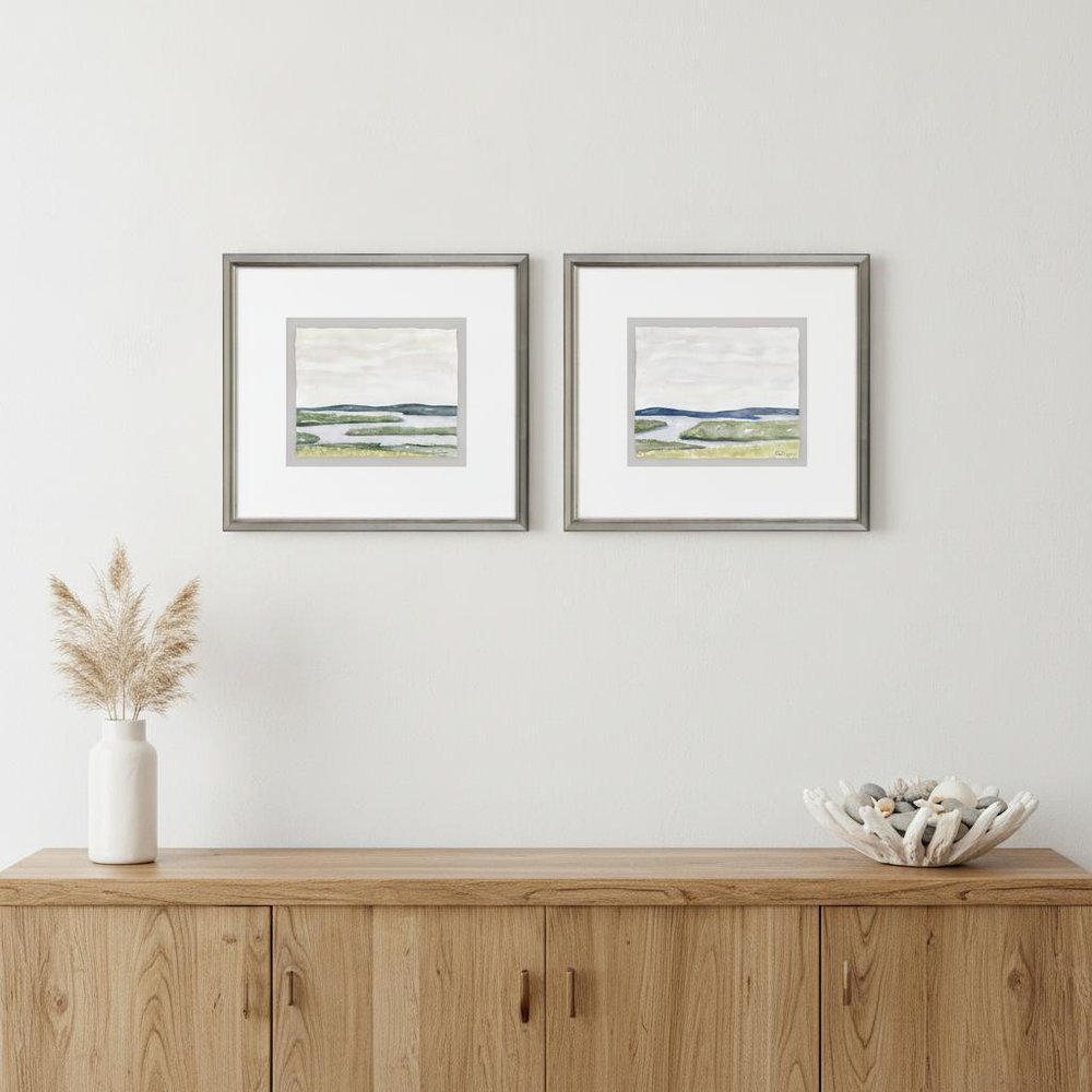 Set Of Two Waterside Marsh Silver Framed Print Wall Art — view 4