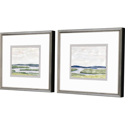 Set Of Two Waterside Marsh Silver Framed Print Wall Art