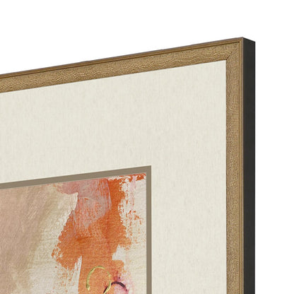 Set Of Four Off Center Abstract Gold Framed Print Wall Art