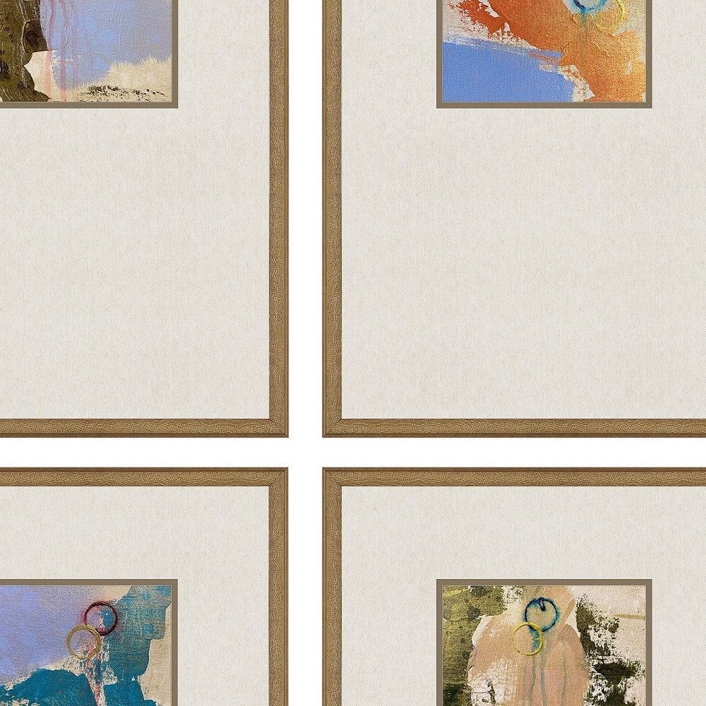 Set Of Four Discovery II Gold Framed Print Wall Art