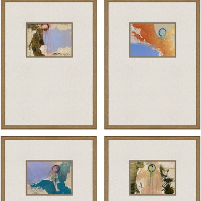 Set Of Four Discovery II Gold Framed Print Wall Art