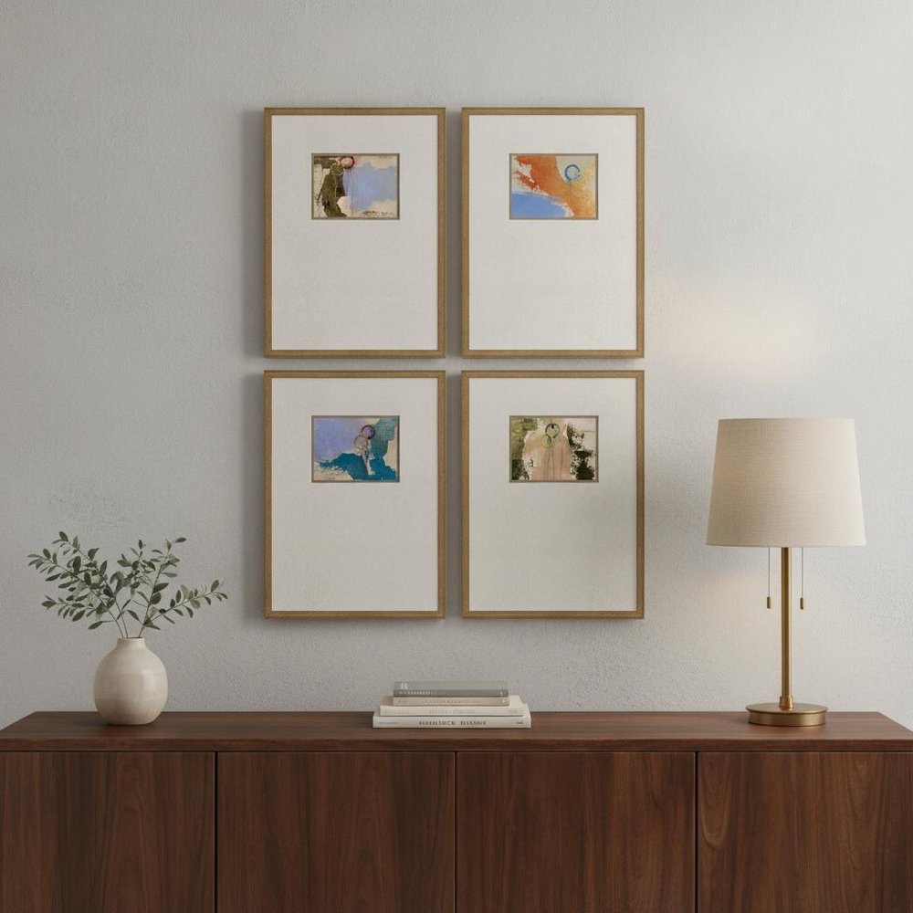 Set Of Four Discovery II Gold Framed Print Wall Art — view 5