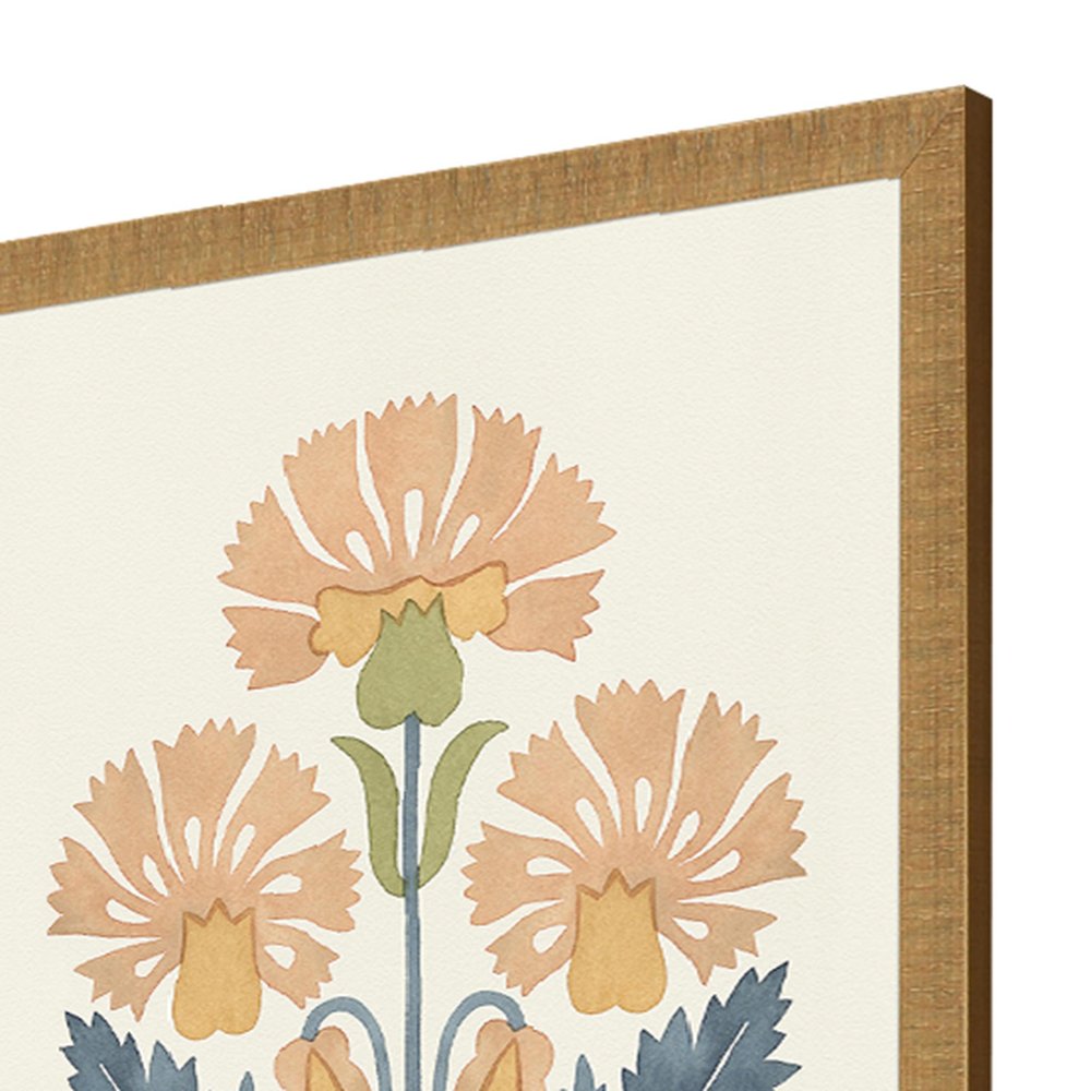 Set Of Four Folk Flourish Gold Framed Print Wall Art — view 3