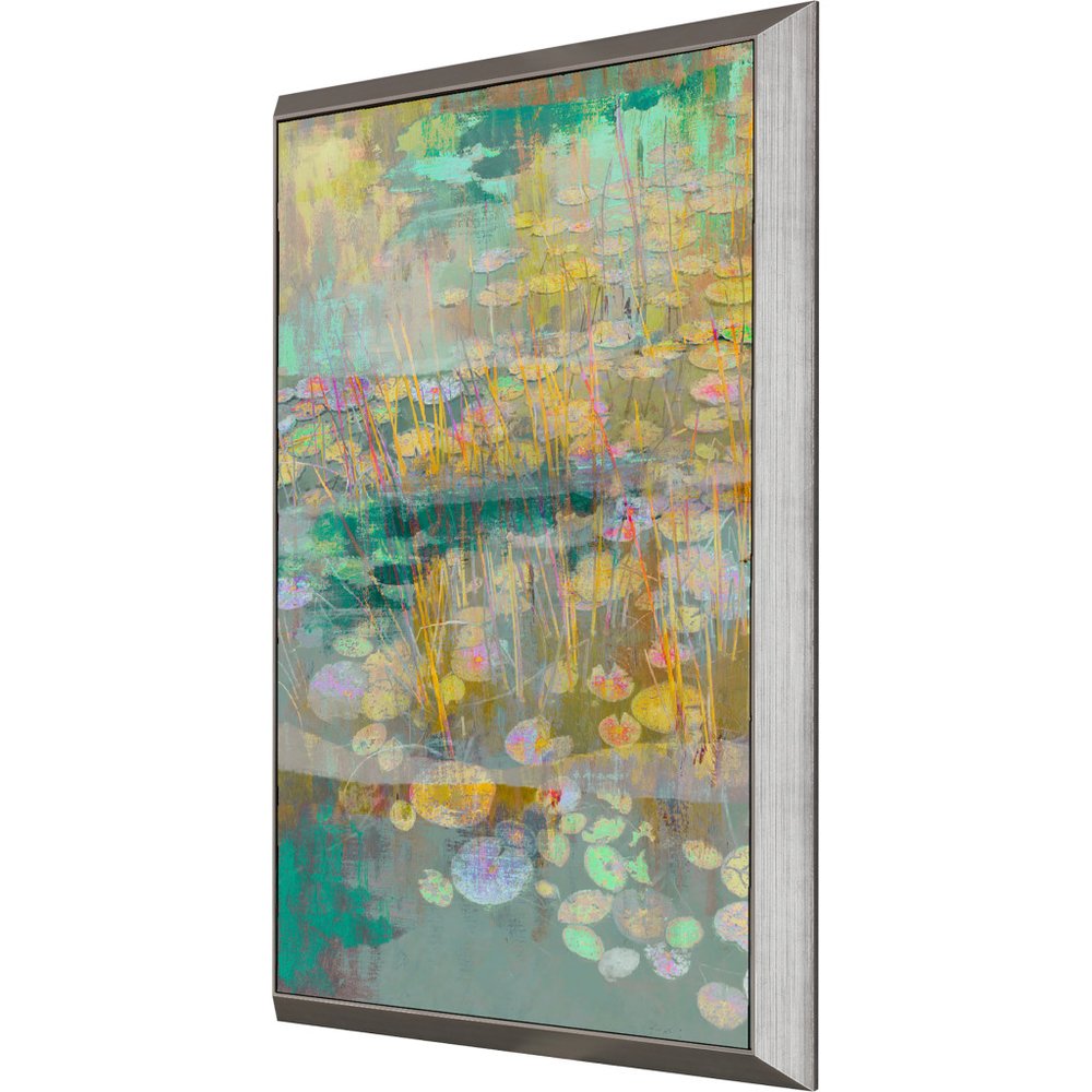 Reeds and Lilies I Silver Framed Print Wall Art — view 2