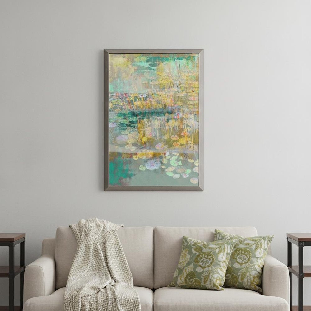 Reeds and Lilies I Silver Framed Print Wall Art — view 5