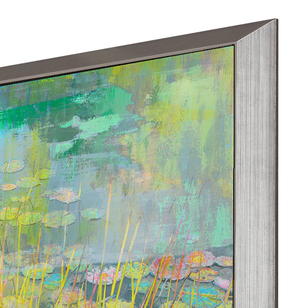 Reeds and Lilies II Silver Framed Print Wall Art