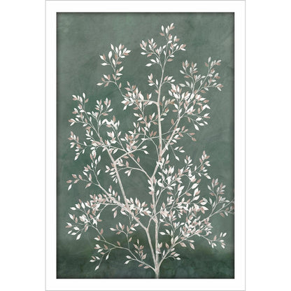 Delicate Tree I White Framed Print Wall Art
