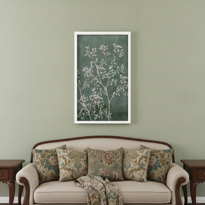 Delicate Tree II White Framed Print Wall Art