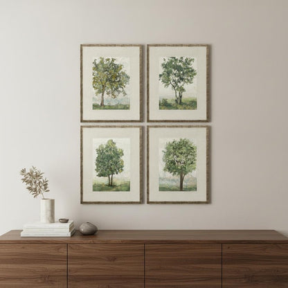 Set Of Four Countryside Growth Gold Framed Print Wall Art