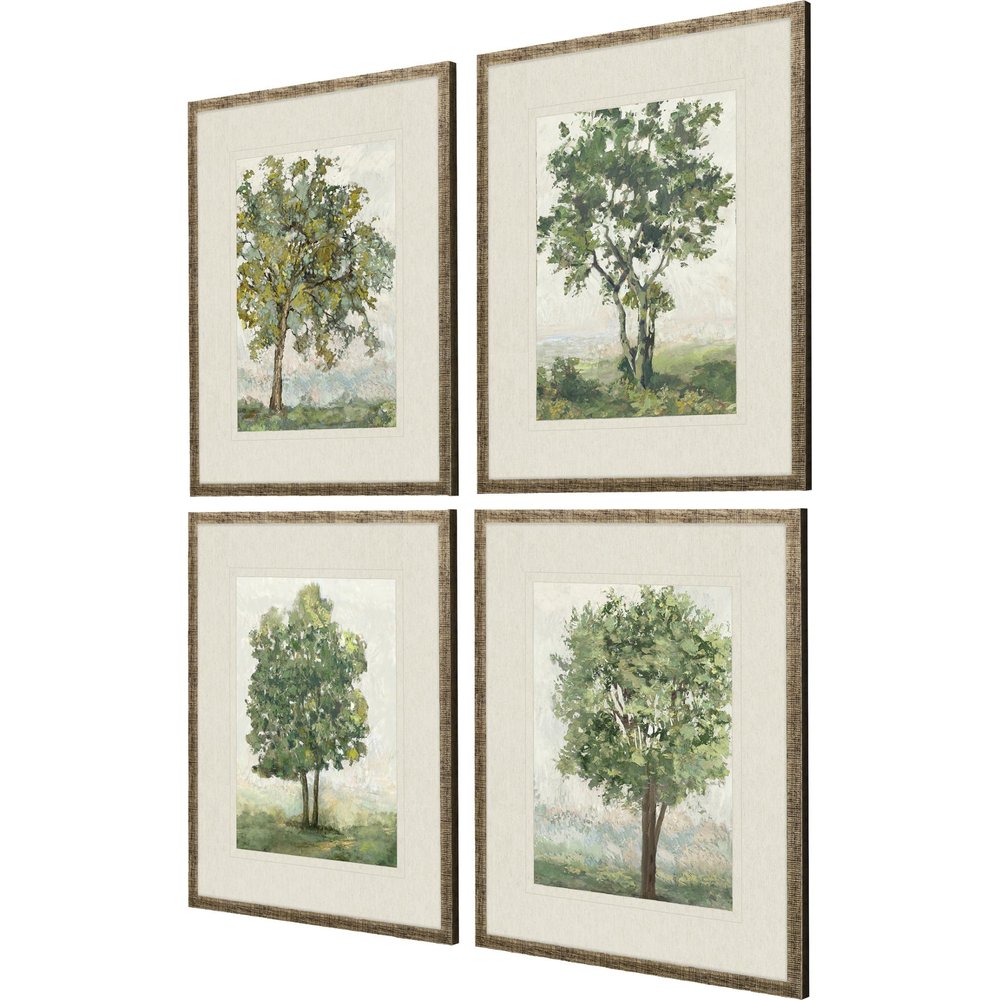 Set Of Four Countryside Growth Gold Framed Print Wall Art