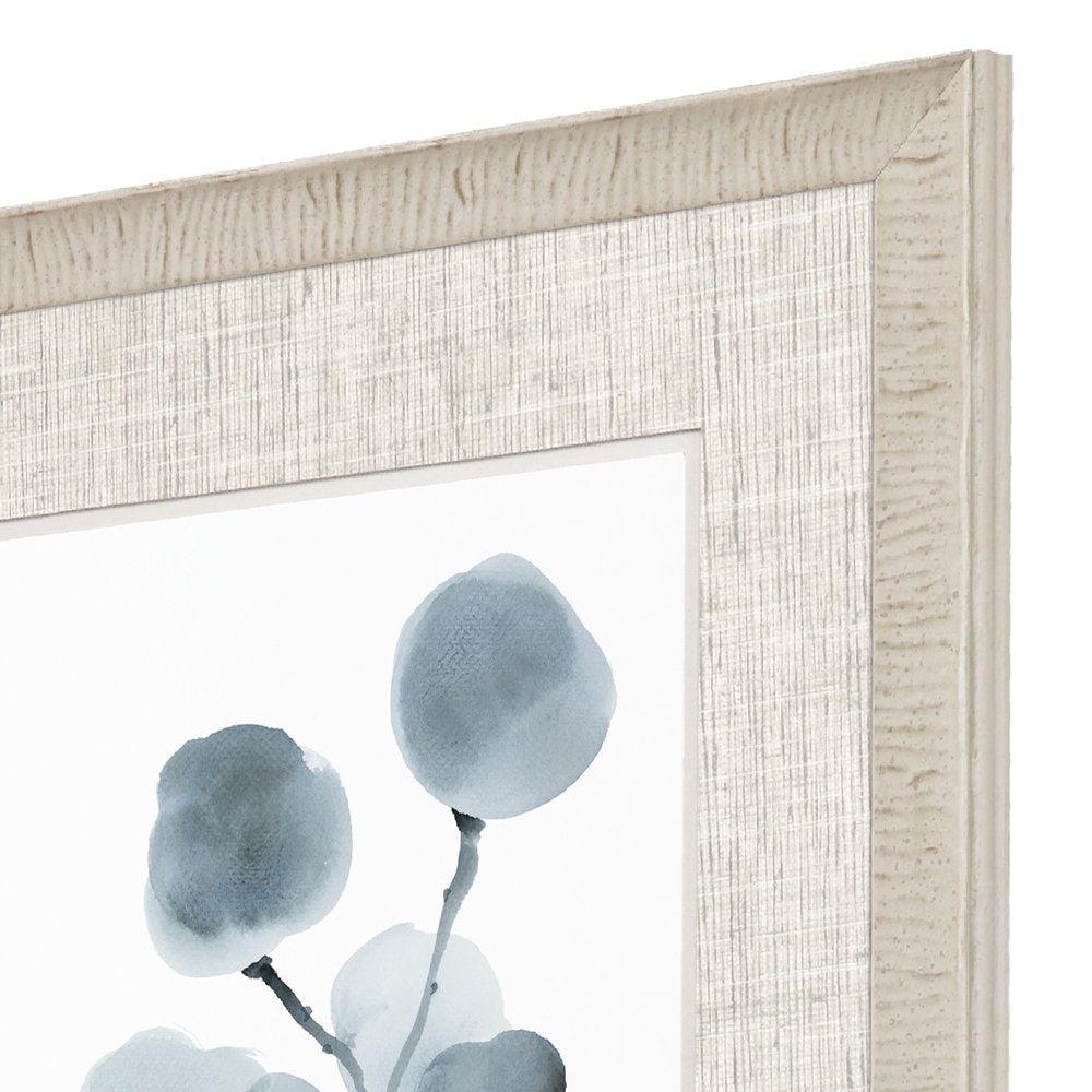 Set Of Two Gray Botanical White Framed Print Wall Art — view 3