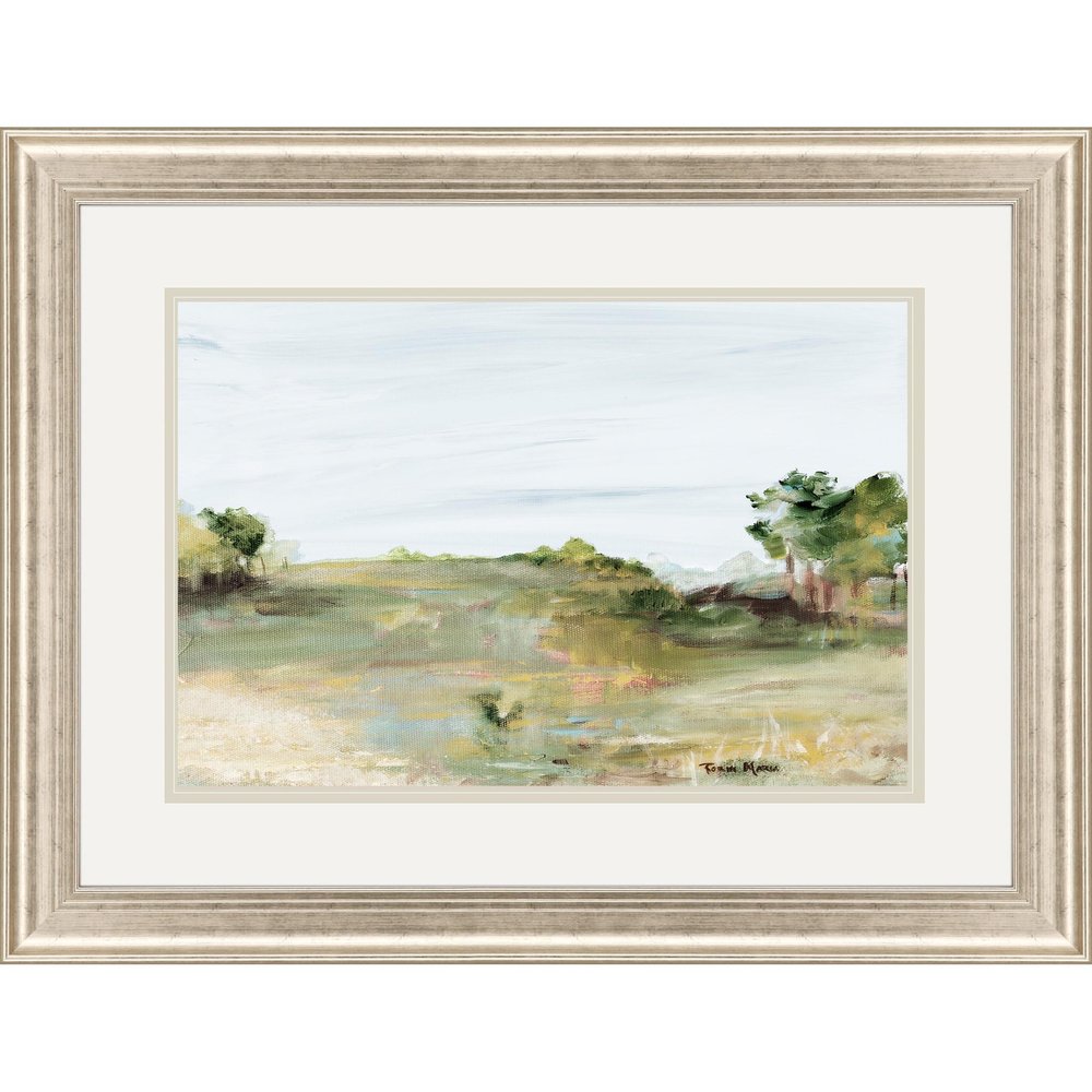 Relaxing View Serene Landscape Silver Framed Print Wall Art