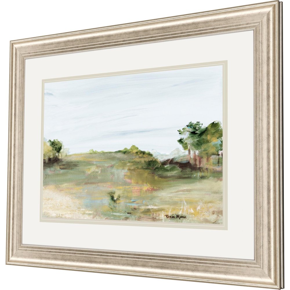 Relaxing View Serene Landscape Silver Framed Print Wall Art