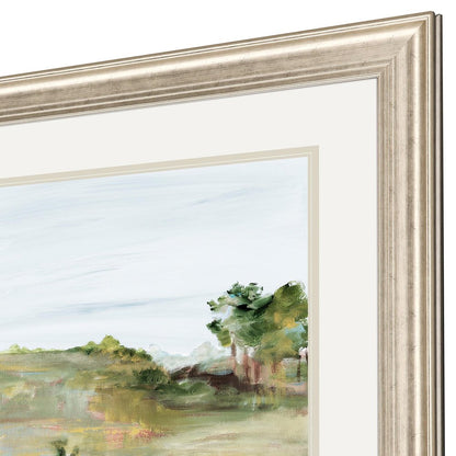 Relaxing View Serene Landscape Silver Framed Print Wall Art