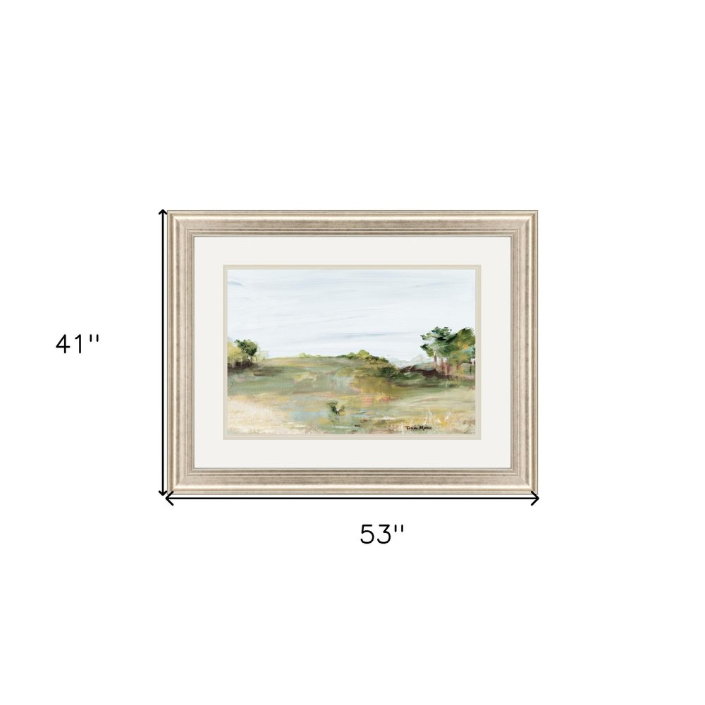 Relaxing View Serene Landscape Silver Framed Print Wall Art