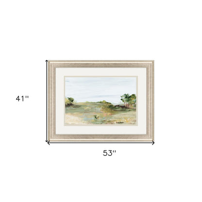 Relaxing View Serene Landscape Silver Framed Print Wall Art