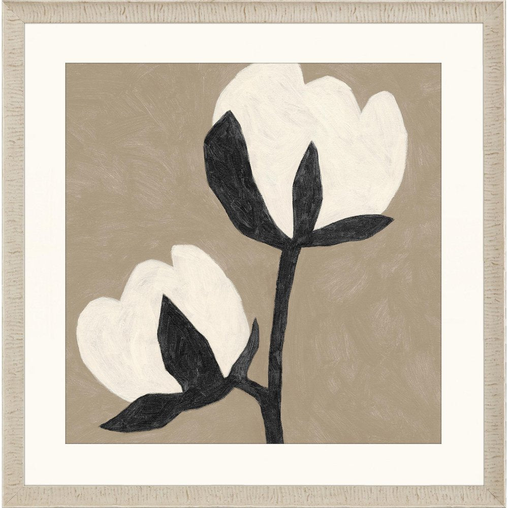 Delicate Sketch Duet White Framed Print Wall Art — view 1
