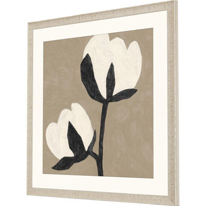 Delicate Sketch Duet White Framed Print Wall Art