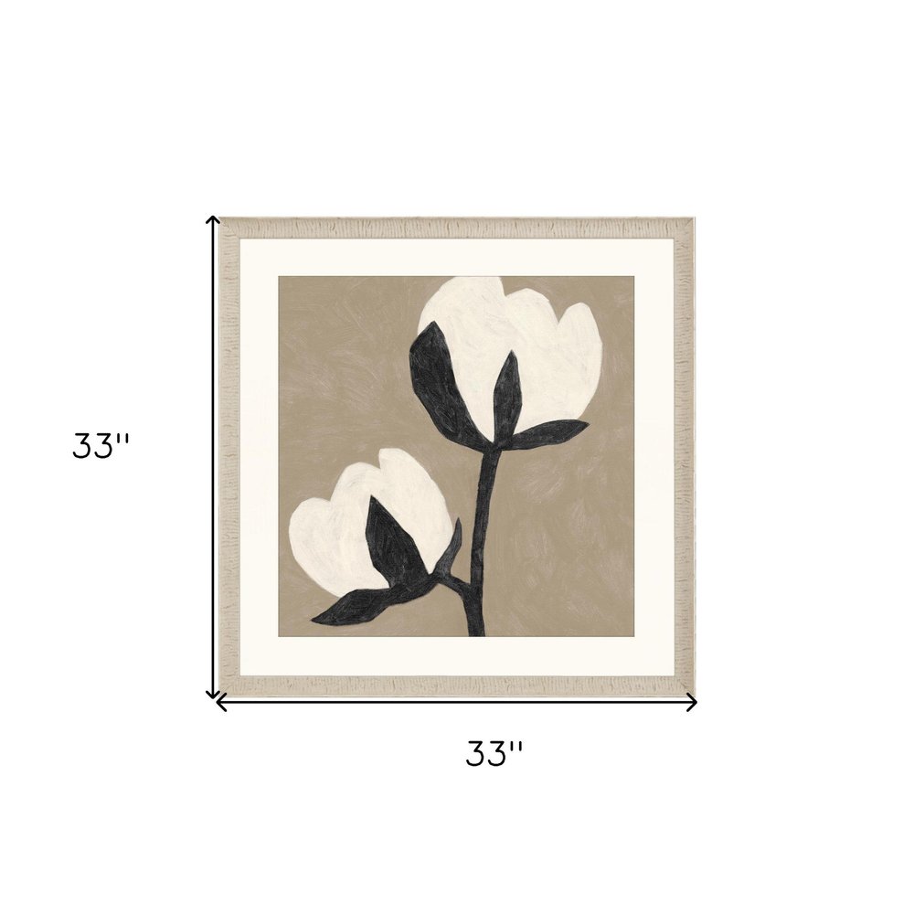 Delicate Sketch Duet White Framed Print Wall Art