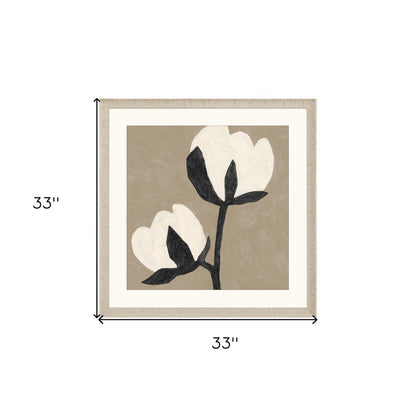 Delicate Sketch Duet White Framed Print Wall Art