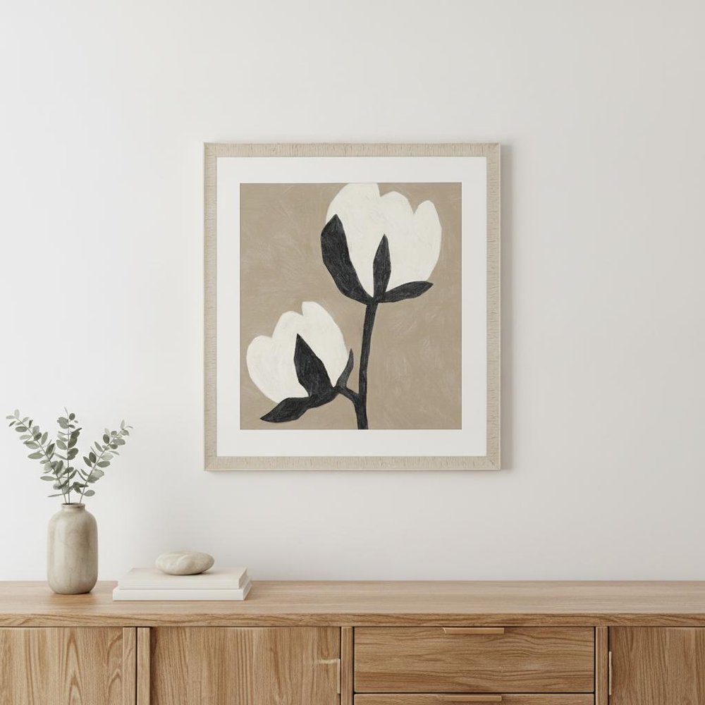 Delicate Sketch Duet White Framed Print Wall Art — view 5