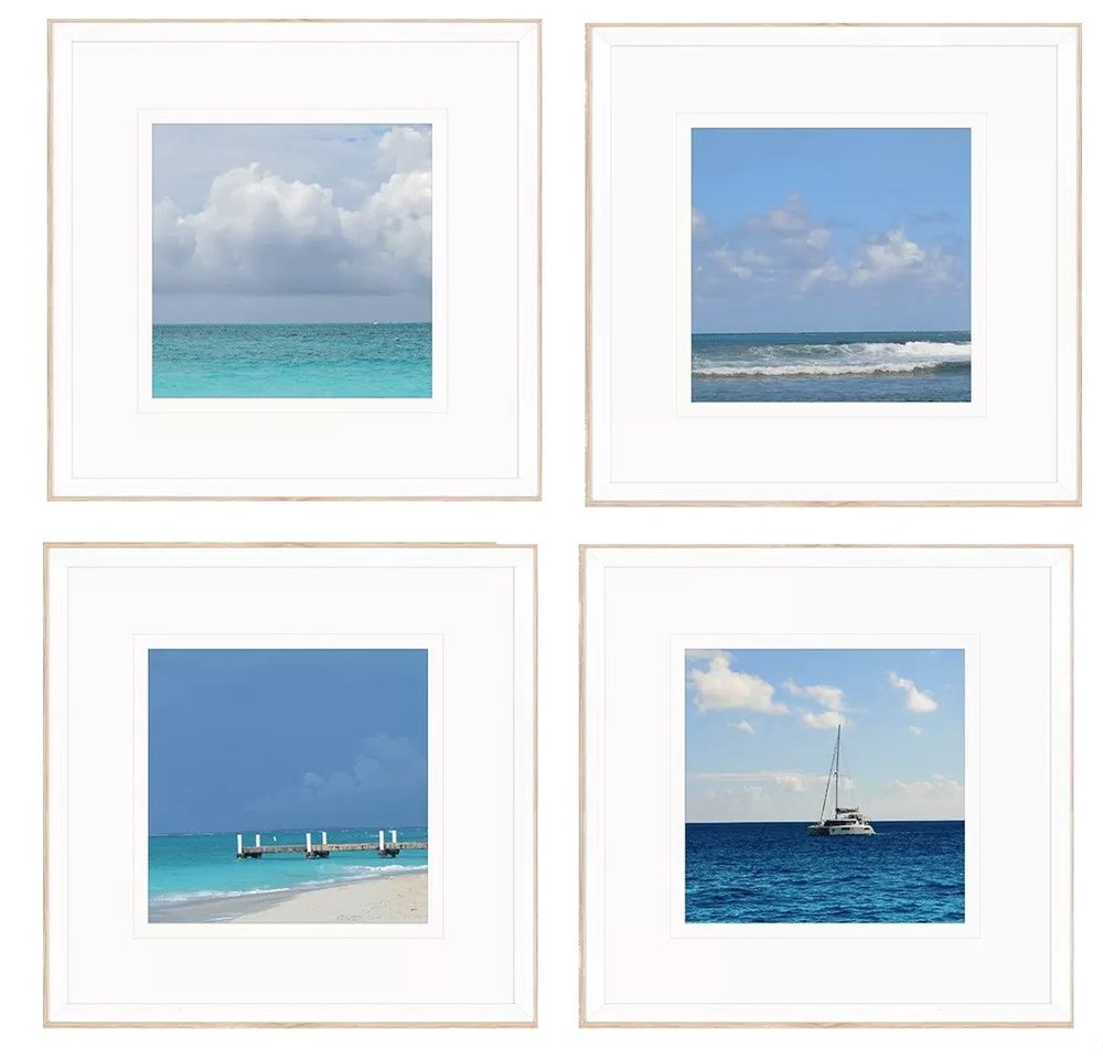 Set Of Four Ocean Adventures I White Framed Print Wall Art