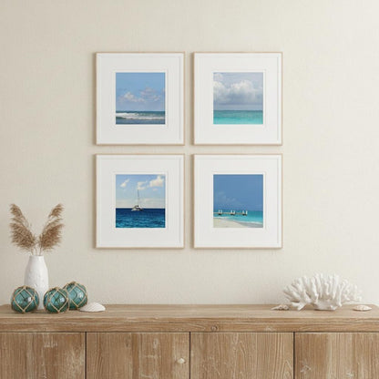 Set Of Four Ocean Adventures I White Framed Print Wall Art