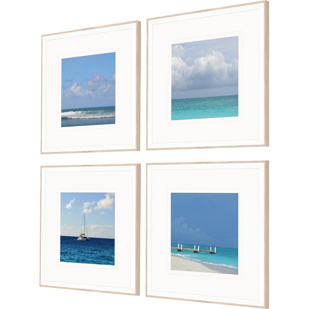 Set Of Four Ocean Adventures I White Framed Print Wall Art — view 1