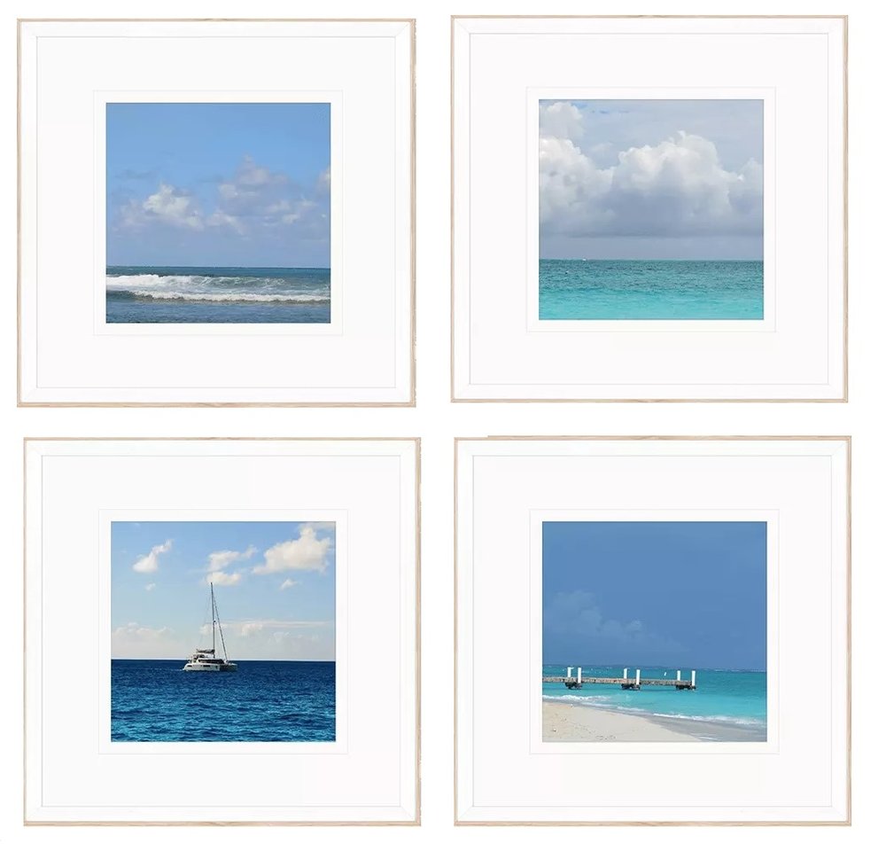 Set Of Four Ocean Adventures I White Framed Print Wall Art